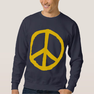 Rough Peace Symbol - Amber on Dark Sweatshirt
