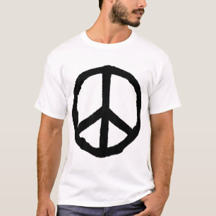 Rough Peace Symbol - Black T-Shirt