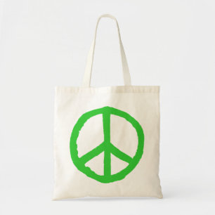 Rough Peace Symbol - Green Tote Bag