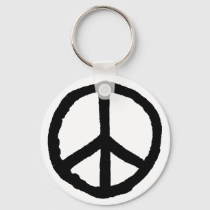 Rough Peace Symbol Keychain