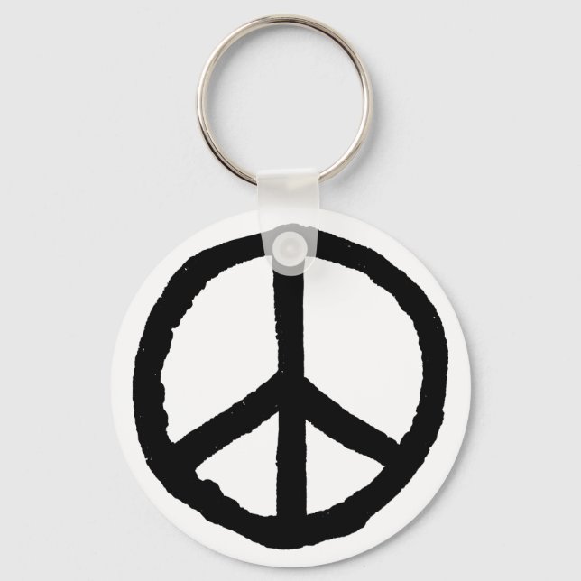 Rough Peace Symbol Keychain (Front)
