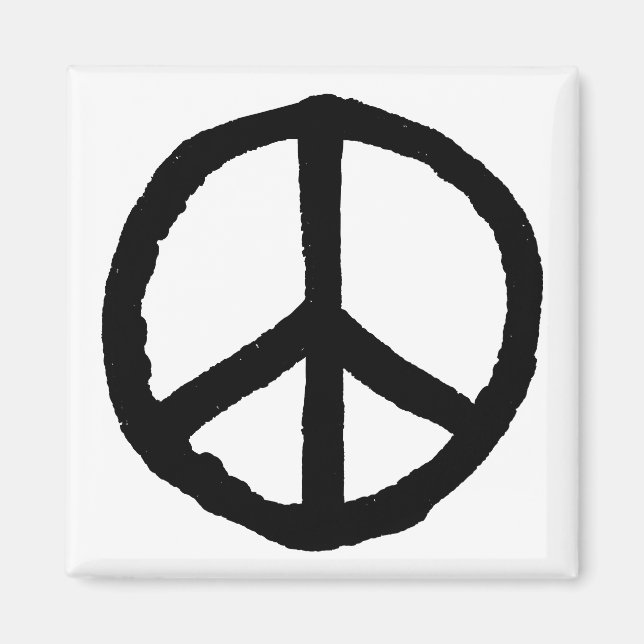 Rough Peace Symbol Magnet (Front)