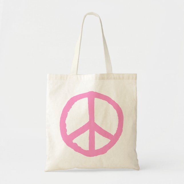 Rough Peace Symbol - Pink Tote Bag (Front)