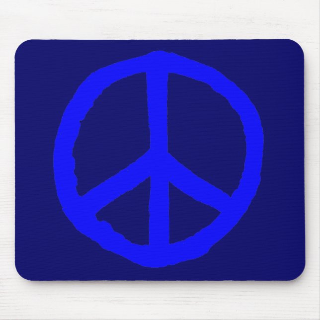 Rough Peace Symbol - Shades of Blue Mouse Pad (Front)