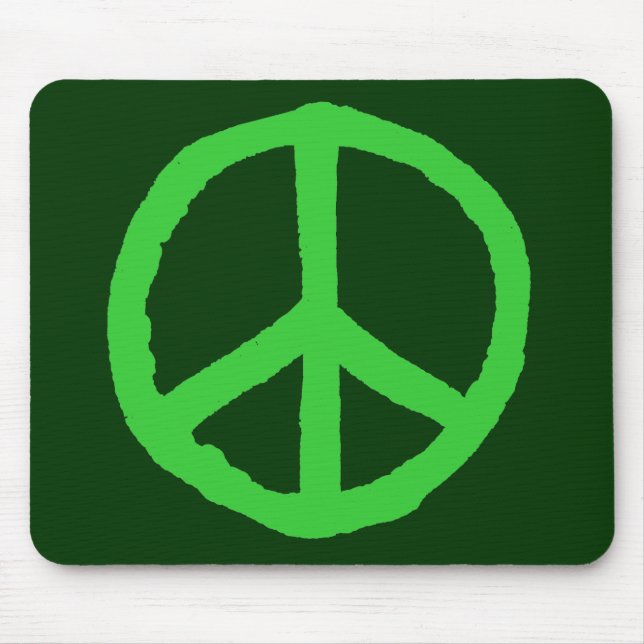 Rough Peace Symbol - Shades of Green Mouse Pad (Front)