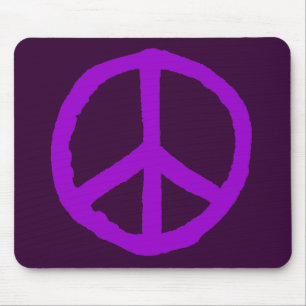 Rough Peace Symbol - Shades of Purple Mouse Pad