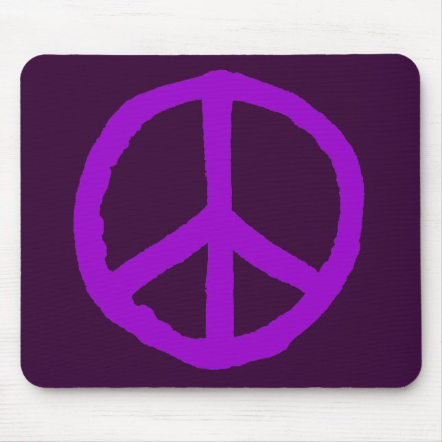 Rough Peace Symbol - Shades of Purple Mouse Pad (Front)