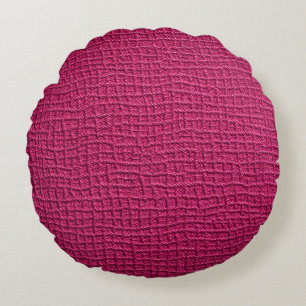 Rough pink leather round pillow