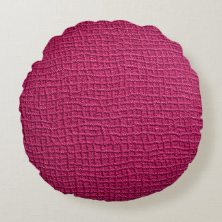 Rough pink leather round pillow