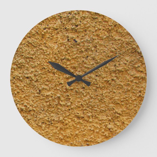 Rough Raw Beton Yellow Construction Wall No Digits Large Clock (Front)
