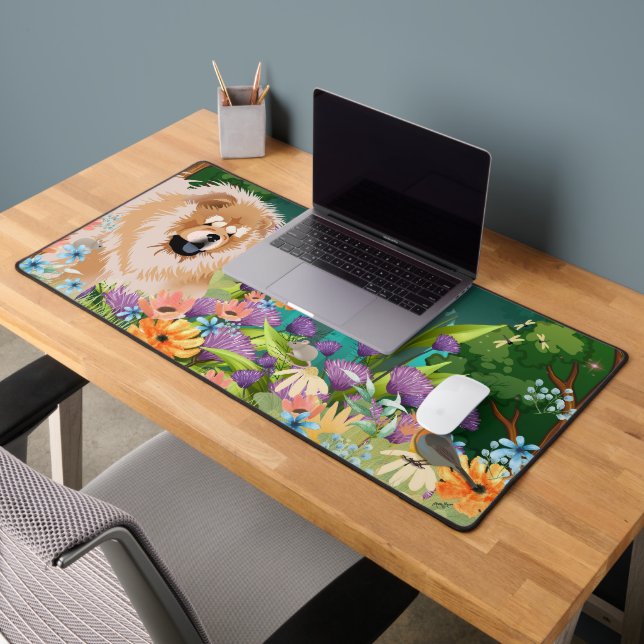 ROUGH RED  CHOW CHOW  Desk Mat (Office 2)
