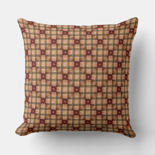 Rough reddish brown chess parts generating squares throw pillow