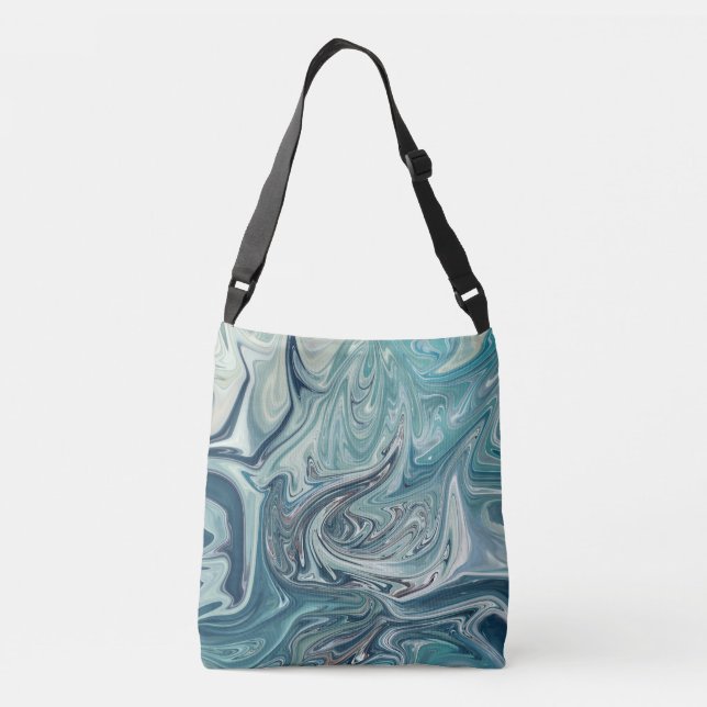 Rough sea | Best sea abstract painting Crossbody Bag (Back)