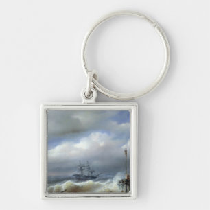 Rough Sea in Stormy Weather, 1846 Keychain