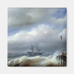 Rough Sea in Stormy Weather, 1846 Magnet