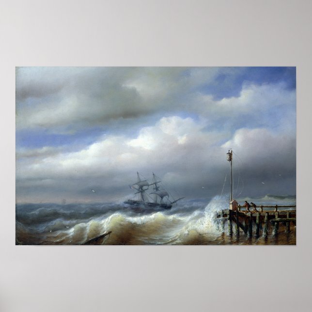 Rough Sea in Stormy Weather, 1846 Poster (Front)