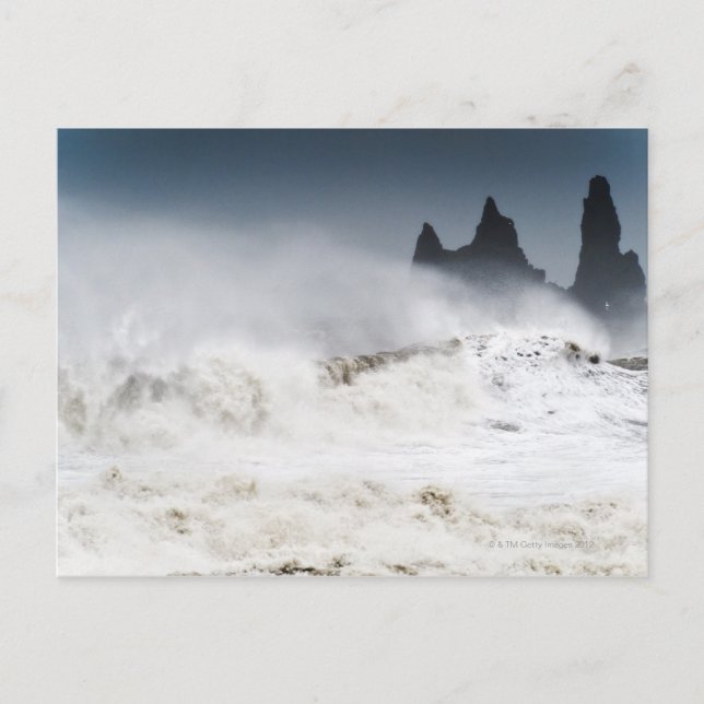 Rough Seas, Vik i Myrdal, Iceland Postcard (Front)