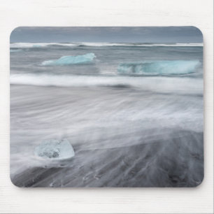 Rough Seascape with ice, iceland Mouse Pad