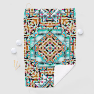 Rough texture mix with silver plates, kaleidoscope golf towel