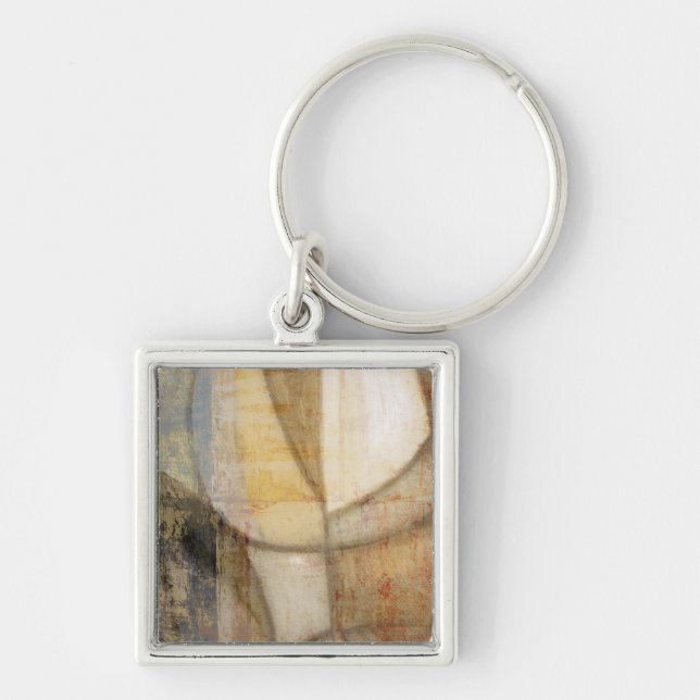 Rough Textured Earth Tone Painting Keychain (Front)