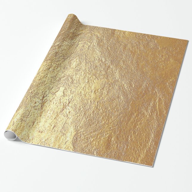 Rough Textured Gold Stone Wrapping Paper (Unrolled)