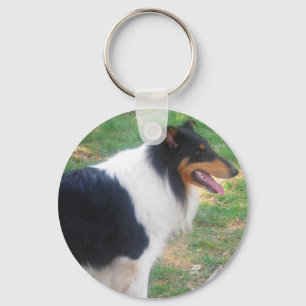 Rough Tri Collie keychain