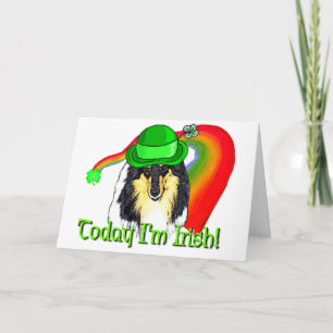 Rough Tri Collie Saint Patricks Card