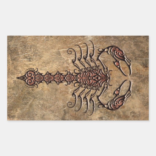 Rough Tribal Scorpion Sticker (Front)