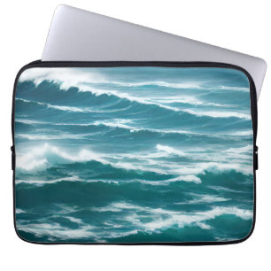 Rough Waters Turquoise Ocean Waves Laptop Sleeve