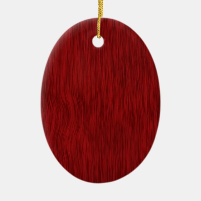Rough Wood Grain Background - Festive Red Ceramic Ornament (Front)