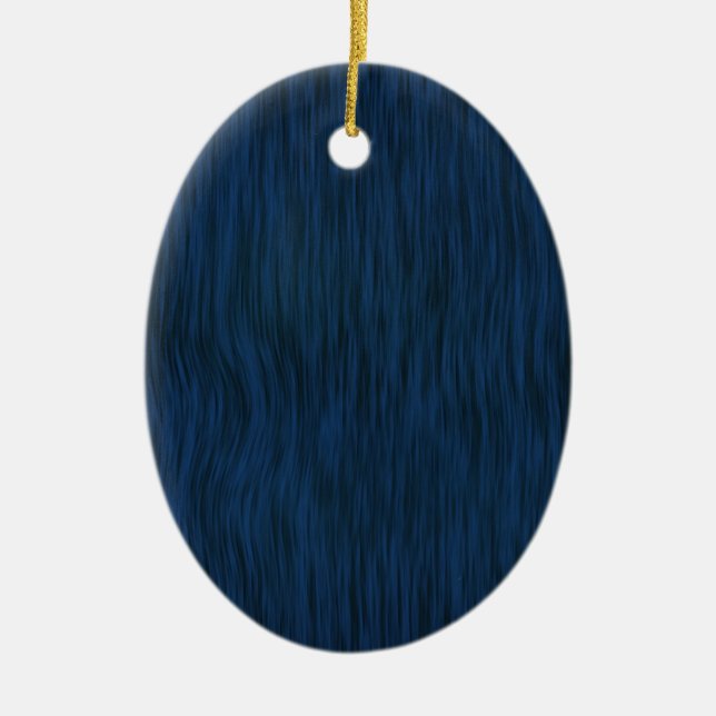 Rough Wood Grain Background in Deep Blue Ceramic Ornament (Front)