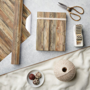 Rough Wood Planks Wrapping Paper Roll
