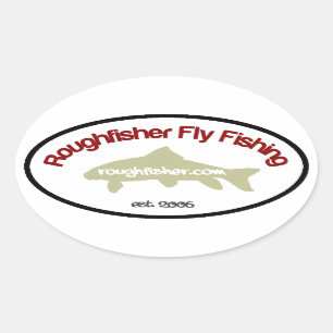 roughfisher.com Autocollant ovale
