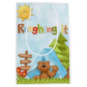 Roughing It Camping Bear and Tent Gift Bag
