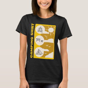 Roughing It Fire Picnic Table Tent Camping T-Shirt