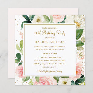 Rougissent invitation d'anniversaire d'aquarelle