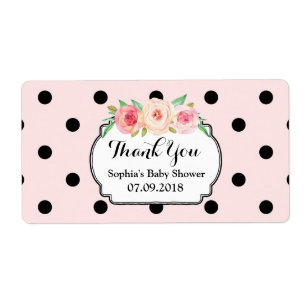 Rougissent les étiquettes floraux de baby shower
