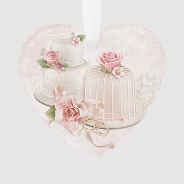 Rougissent les gâteaux de mariage avec des roses, (devant)