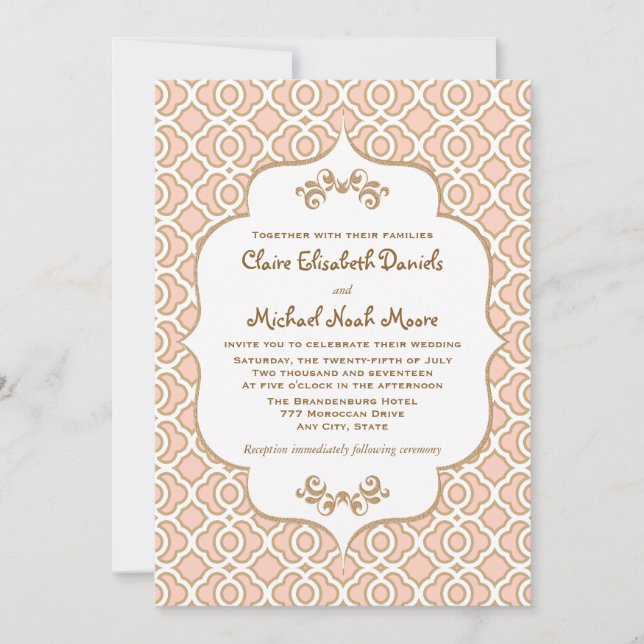 Rougissent les invitations marocaines de mariage (Devant)