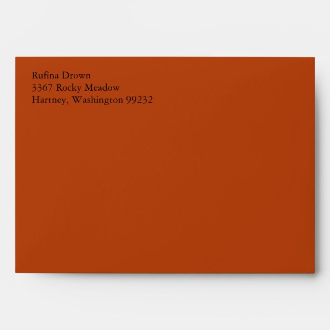Rouille A7 5x7 Enveloppes préadressées personnalis (Devant)