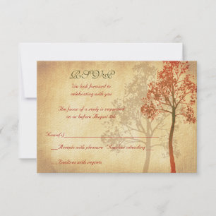 Rouille Automne Arbre d'automne Mariage RSVP Carte