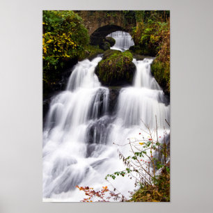 Rouken Glen waterfall, Glasgow, Scotland Poster