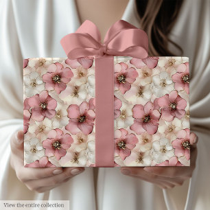 Rouleau de papier cadeau à l'aquarelle rose pâle c