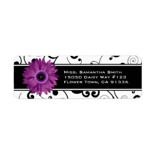 Rouleau noir et blanc de marguerite pourpre de