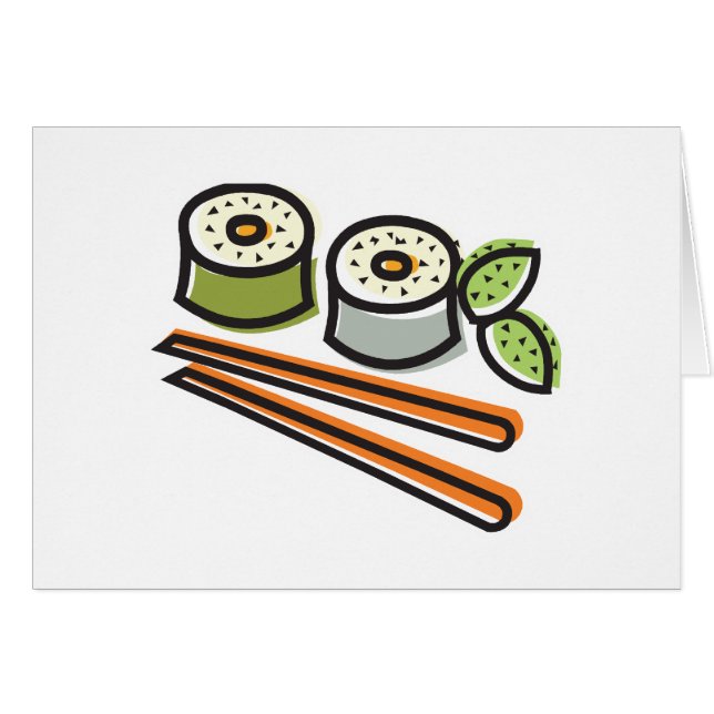 rouleaux de sushi et baguettes (Devant horizontal)