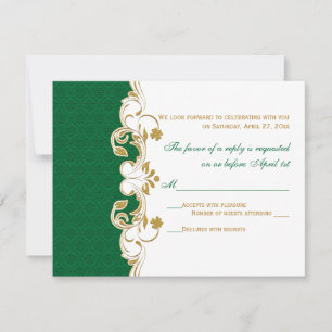 Rouleaux verts d'or blanc, carte des shamrocks