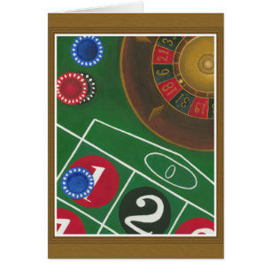 Roulette Table with Chips and Wheel