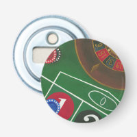 Roulette Table with Chips and Wheel