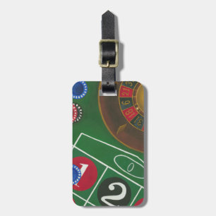 Roulette Table with Chips and Wheel Luggage Tag
