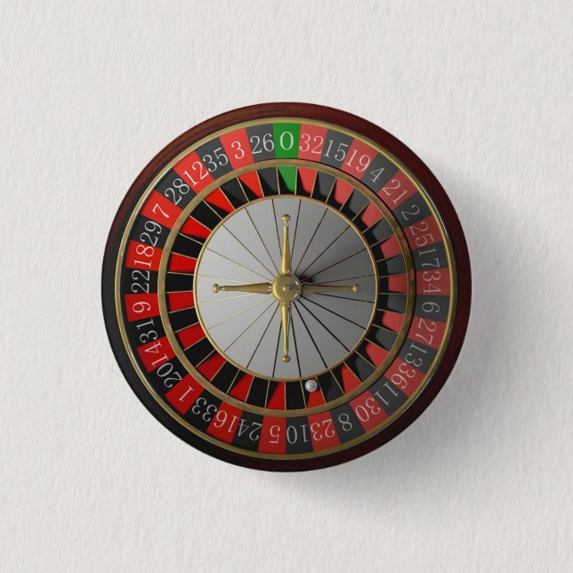 ROULETTE WHEEL  1 INCH ROUND BUTTON (Front)